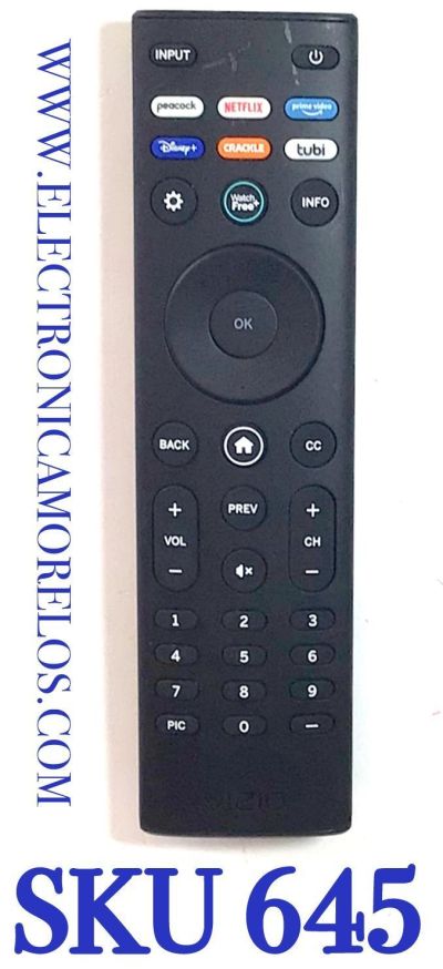 CONTROL REMOTO ORIGINAL NUEVO PARA SMART TV VIZIO / NUMERO DE PARTE XRT140 / XRT140V3L / XRT140V3L12109 / MODELO D43F-J04